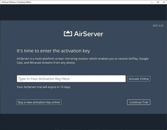 图1:AirServer Win10桌面版