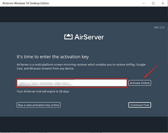 图12：AirServer Windows 10桌面版激活