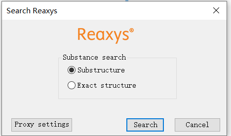 Reaxys搜索选项