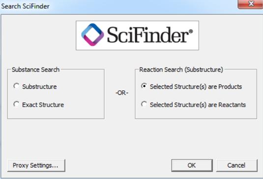 SciFinder搜索对话框