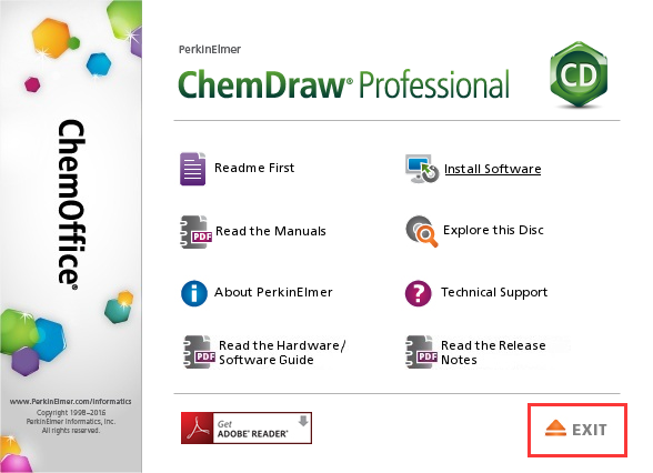 ChemDraw15.1 Pro安装页面