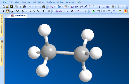 利用Chem 3D单键工具建立乙烷模型