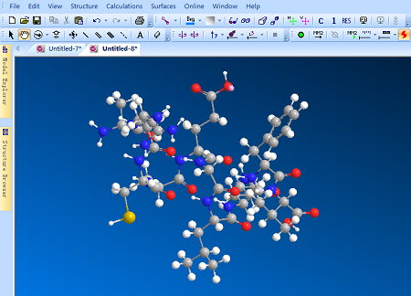 建立十肽菌素分子的ChemBio 3D模型