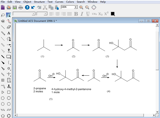 2-propanone丙酮二聚反应过程图