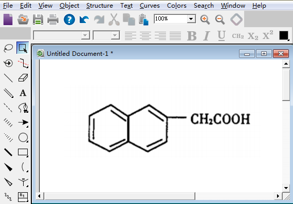 β-萘乙酸的分子结构式