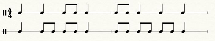 两类音符组成的乐谱选段