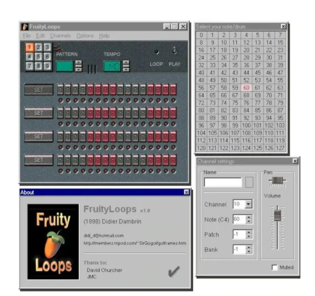 Fruity Loops 1.0软件界面