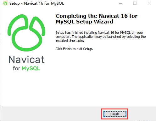 Navicat for MySQL安装完成