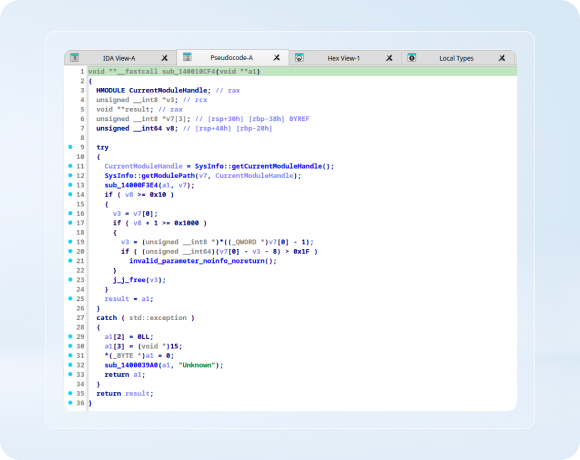 IDA9.0反编译器中的 C++ 异常支持