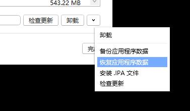 恢复应用程序数据