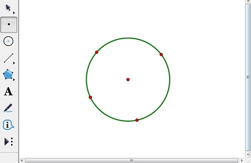 绘制圆并在圆上任取4个点