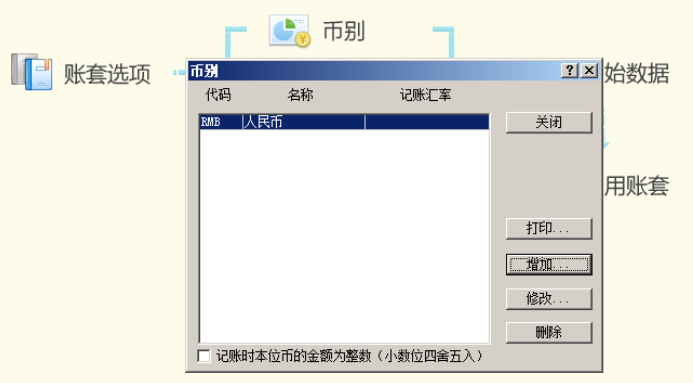 打开币别设置框