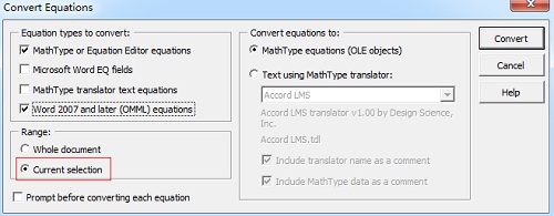 MathType转换公式