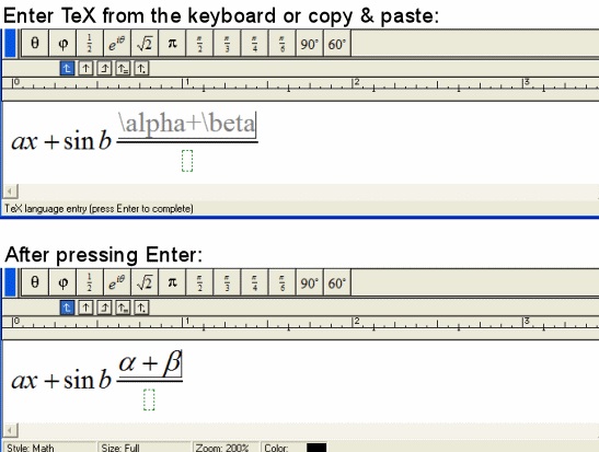 MathType软件在TeX/LaTeX中的使用特色