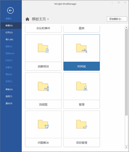 图2：MindManager软件模板页面