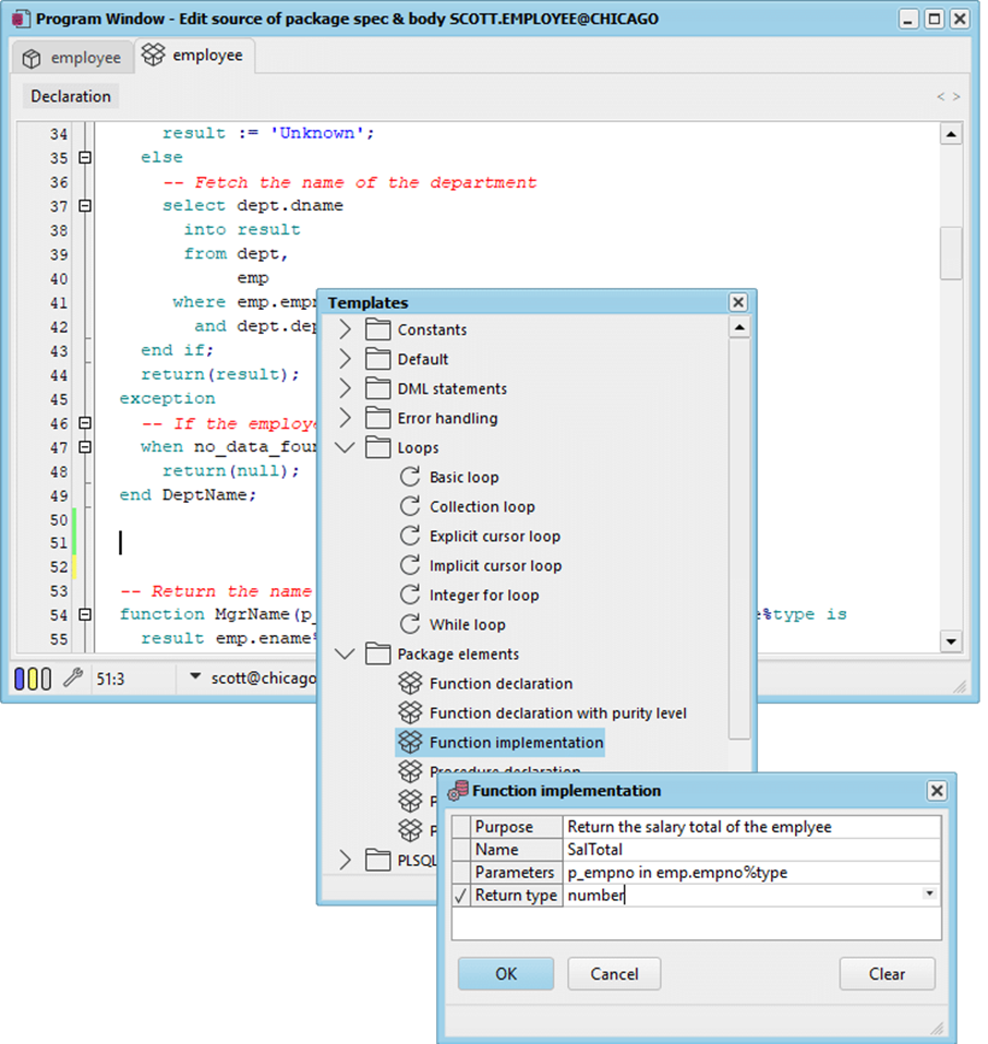 PLSQL Developer亮点功能介绍：快捷模板列表-PL/SQL Developer中文网站