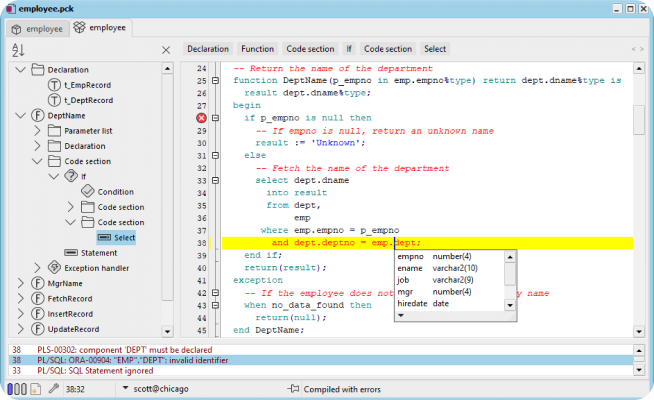 强大的 PL/SQL 编辑器