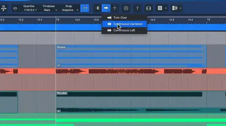 Studio One Pro连续光标选项