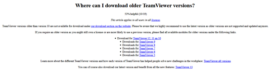 TeamViewer更老版本的下载地址