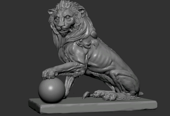 ZBrush雕刻石狮子