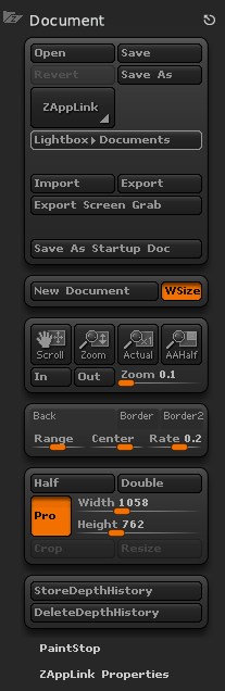Zbrush软件特性之document