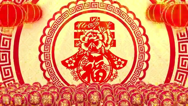 新年春节剪纸背景素材19431537