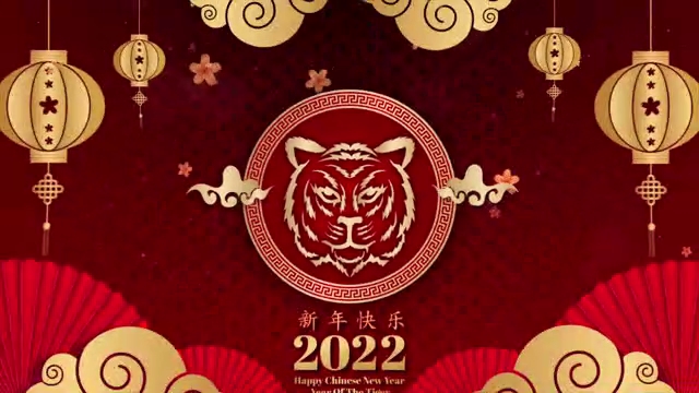 19811333 2022虎年春节新年片头背景素材